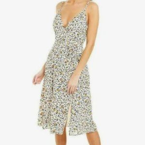 Wayf Women's Rosie Slit Front Wrap Dress Leopard Print Size M